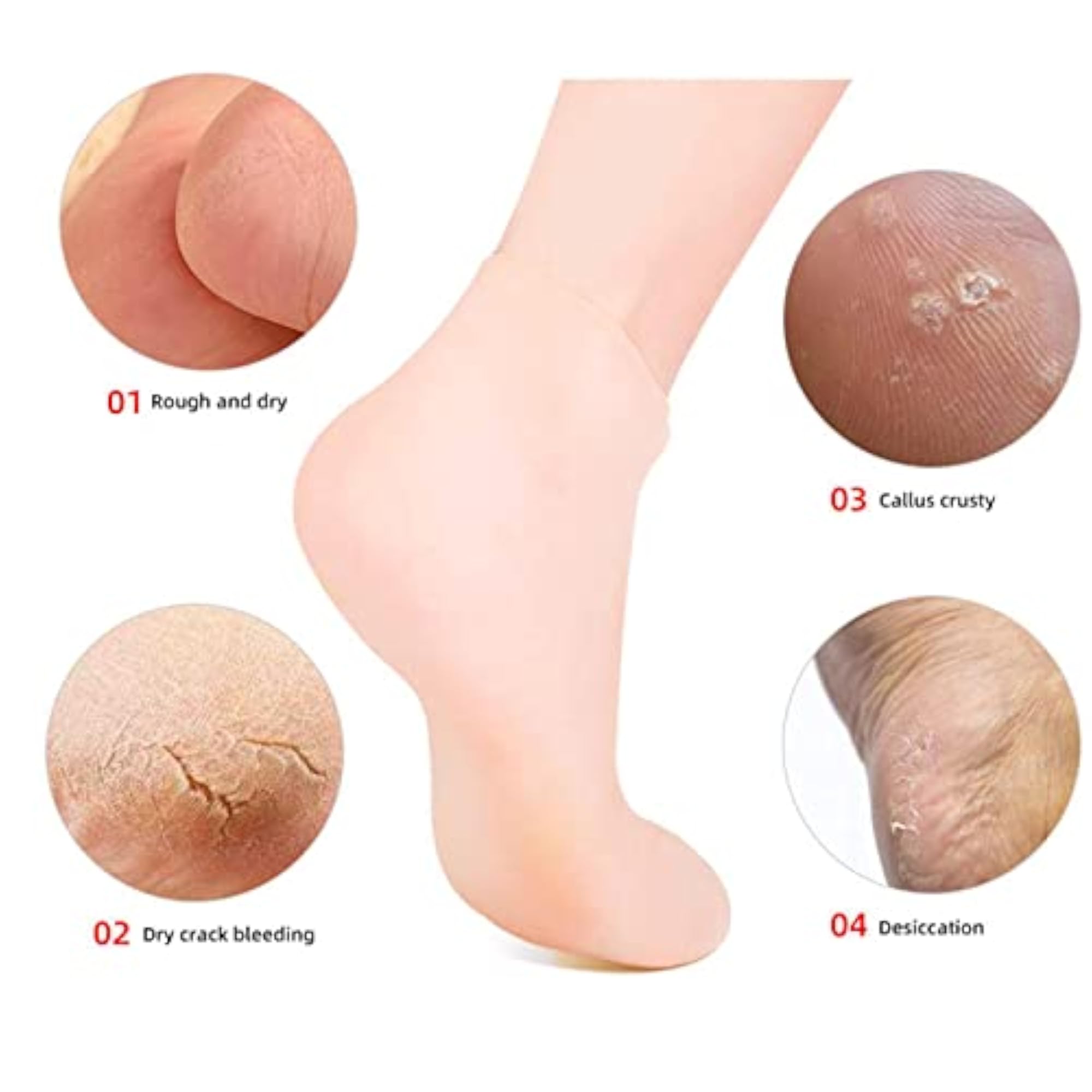 Silicone Moisturizing Socks Pedicure Socks Foot Care SPA Skin Color